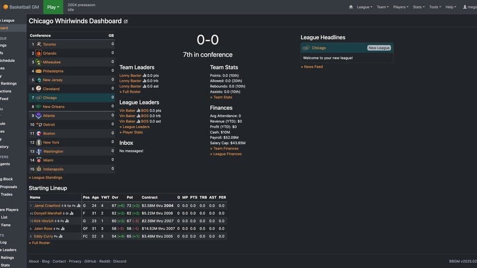 Basketball GM screenshot