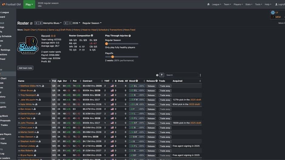 Football GM screenshot