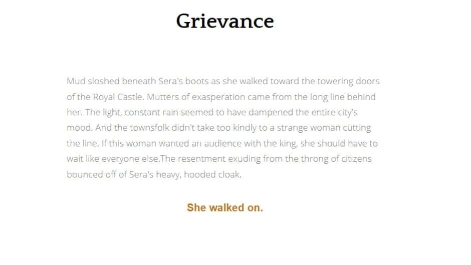 Grievance screenshot