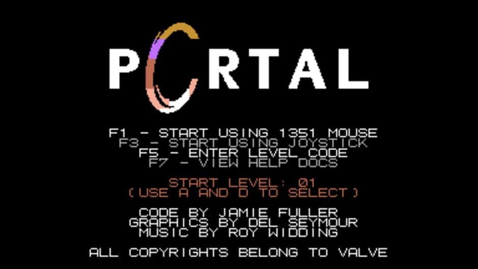 Portal for the C64 screenshot