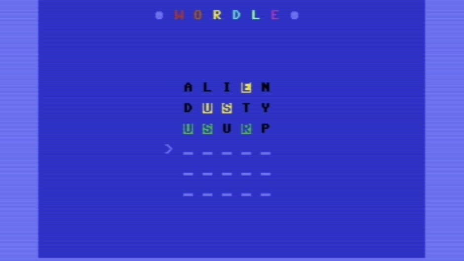 Wordle for Commodore 64 screenshot