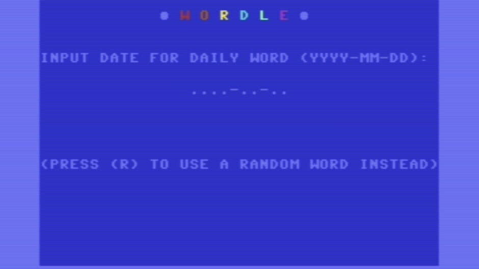 Wordle for Commodore 64 screenshot
