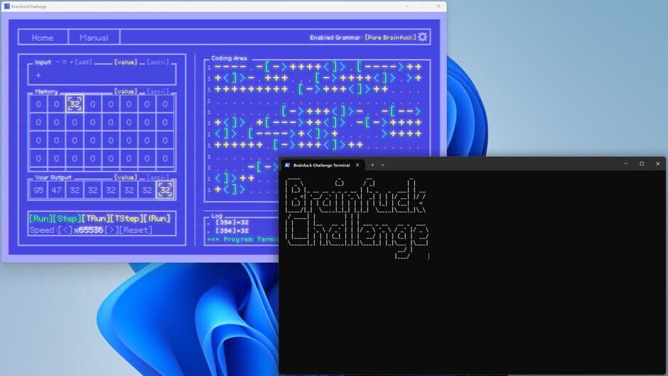 Brainfuck Challenge screenshot
