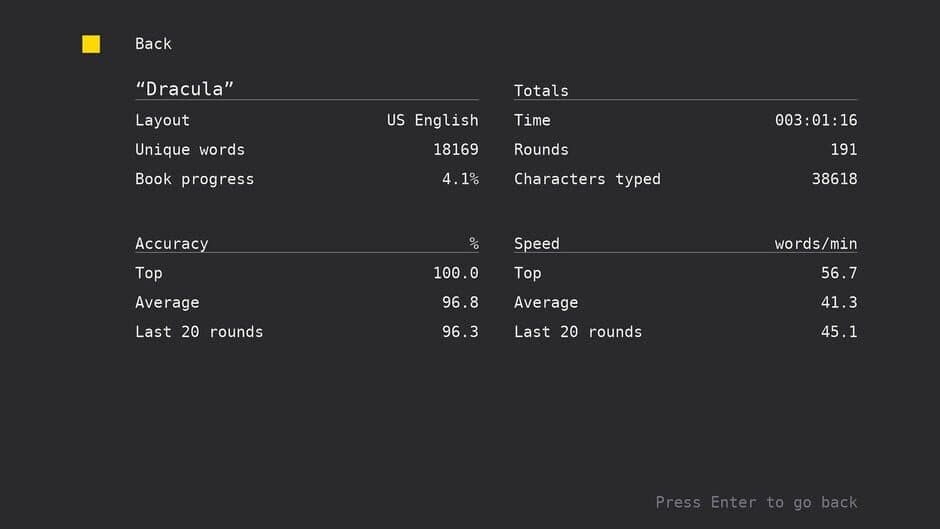 Typingvania screenshot