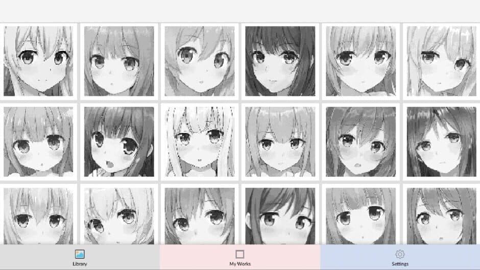 Anime Manga Style Girl: Color By Number Pixel Art Coloring screenshot