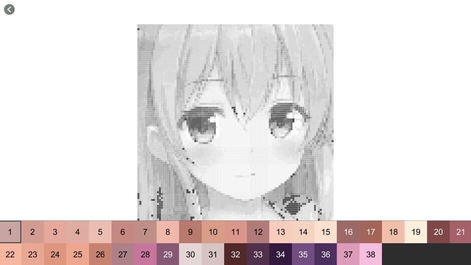 Anime Manga Style Girl: Color By Number Pixel Art Coloring screenshot
