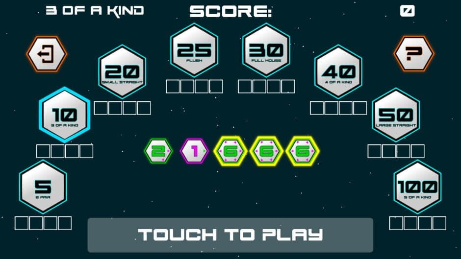 Poker Dice Solitaire Future screenshot