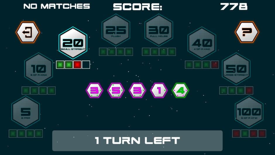Poker Dice Solitaire Future screenshot