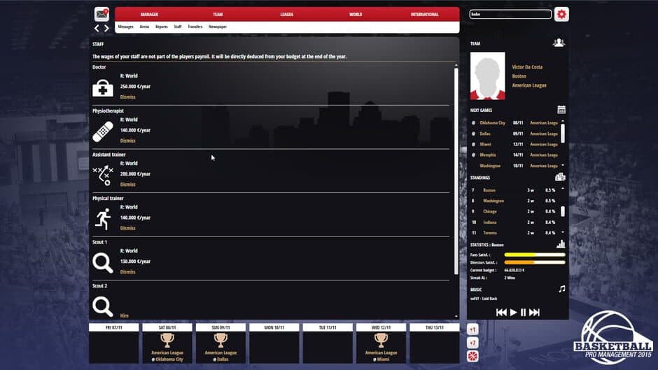 Basketball Pro Management 2015 screenshot