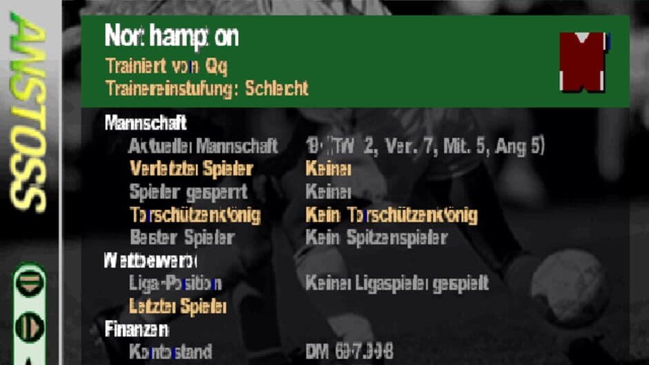 Anstoss Premier Manager screenshot