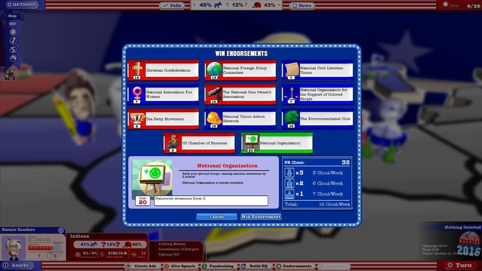The Political Machine 2016 screenshot