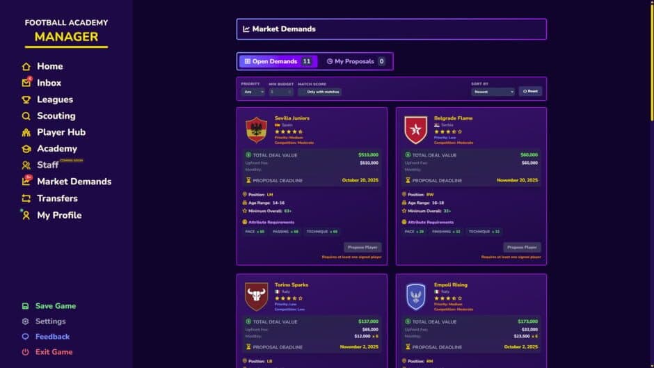 Football Academy Manager screenshot