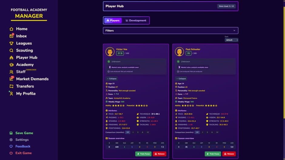 Football Academy Manager screenshot