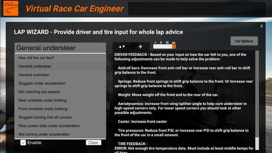 Virtual Race Car Engineer 2020 screenshot