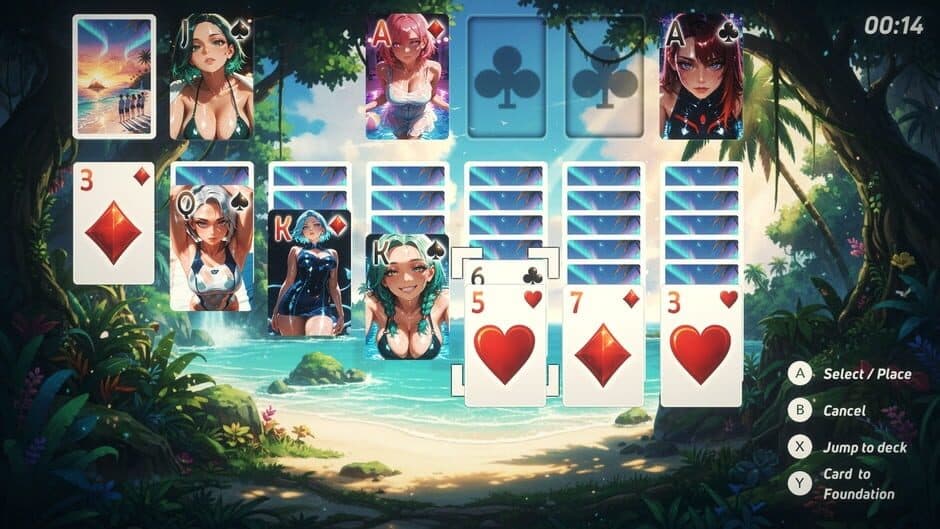 Solitaire Paradise: Anime Bikini Babes screenshot