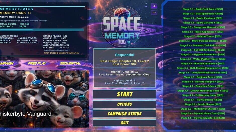 Space Memory TDG screenshot