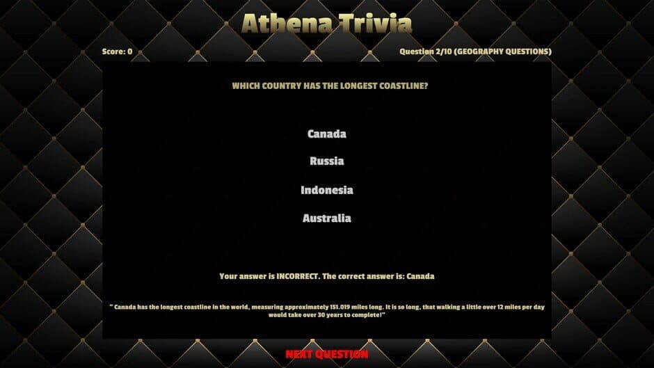 Athena Trivia screenshot