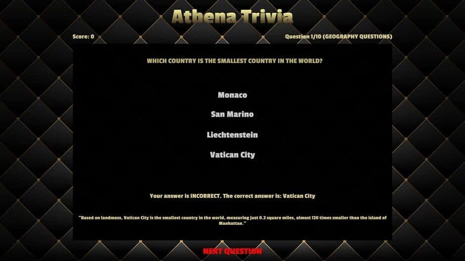 Athena Trivia screenshot