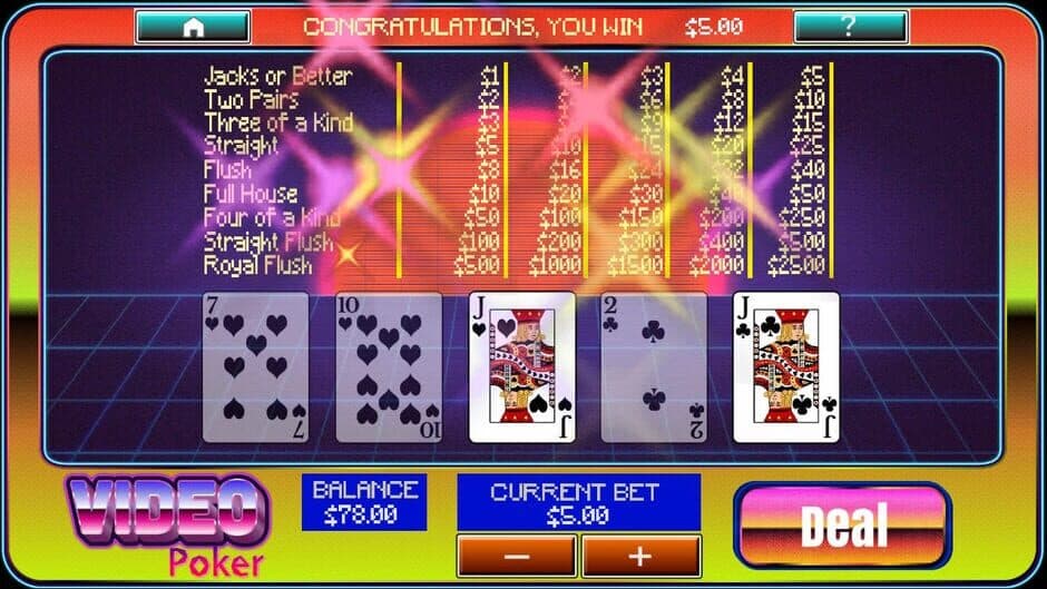 Video Poker at Aces Casino screenshot