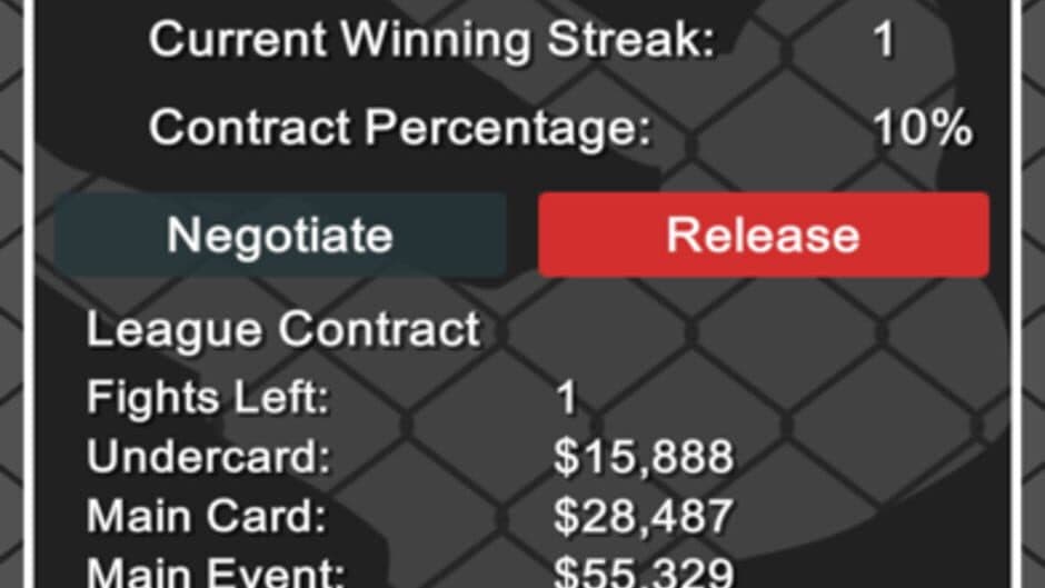 MMA Manager screenshot