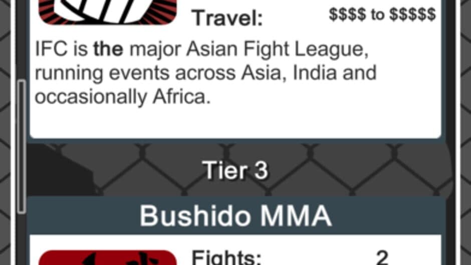 MMA Manager screenshot