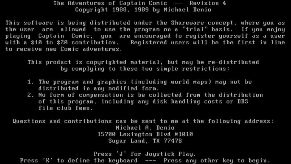 The Adventures of Captain Comic screenshot