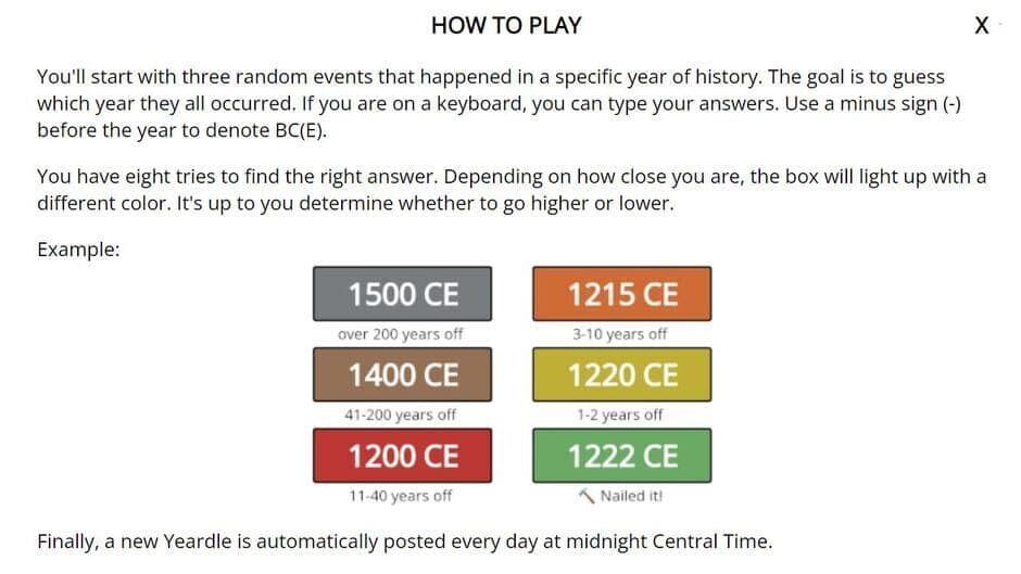 Yeardle screenshot