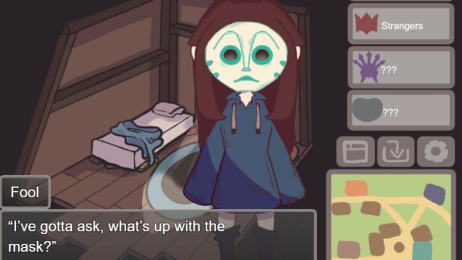 That time I was about to do something important but a god zipped me to another world full of people with masks and I needed to make them fall in love with me to go back screenshot