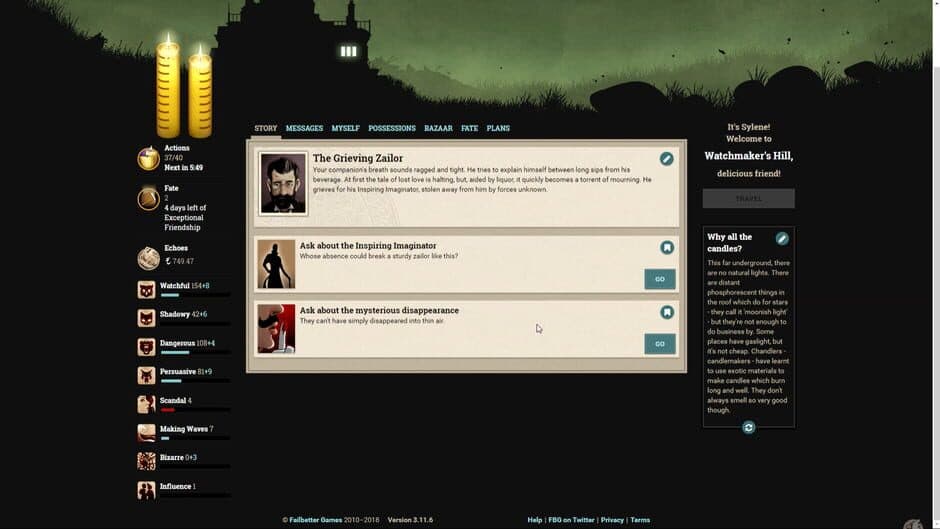 Fallen London screenshot