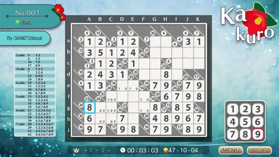 Puzzle by Nikoli S Kakuro screenshot