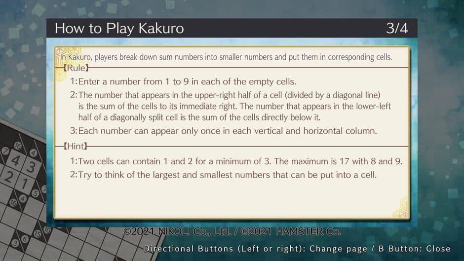 Puzzle by Nikoli S Kakuro screenshot
