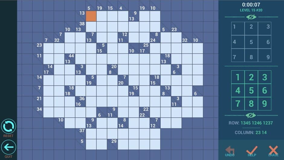 Kakuro++ screenshot