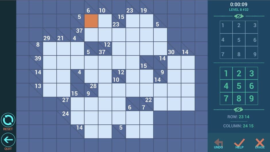 Kakuro++ screenshot