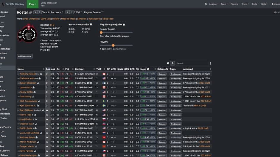 ZenGM Hockey screenshot