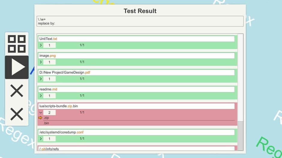 Regex Game screenshot