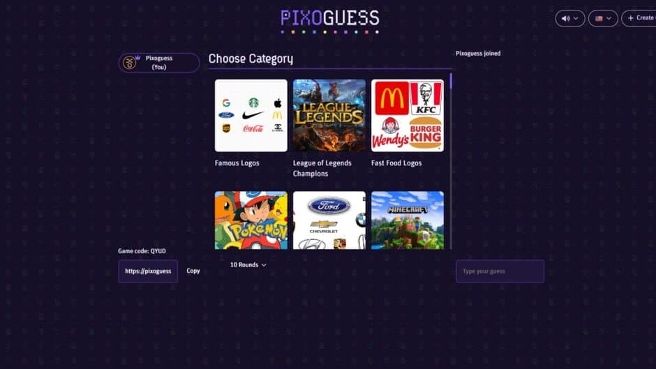 Pixoguess screenshot