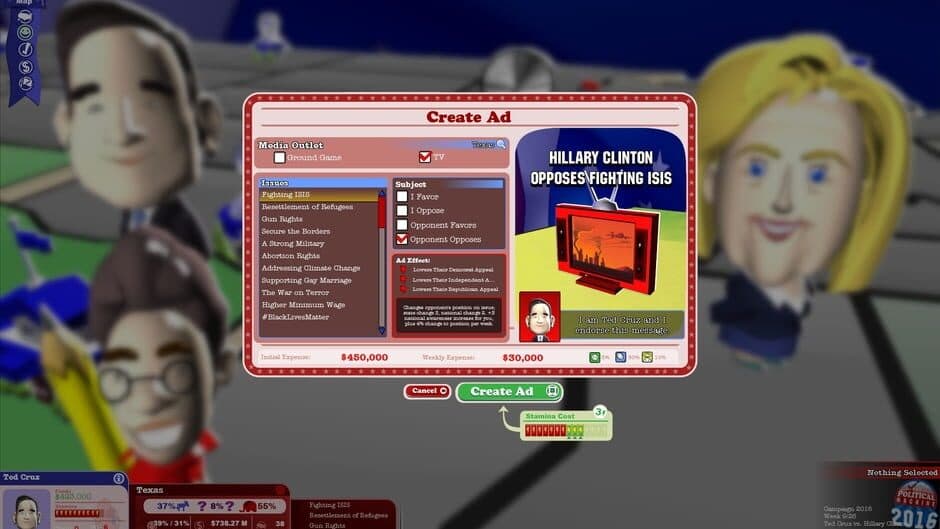 The Political Machine 2016 screenshot